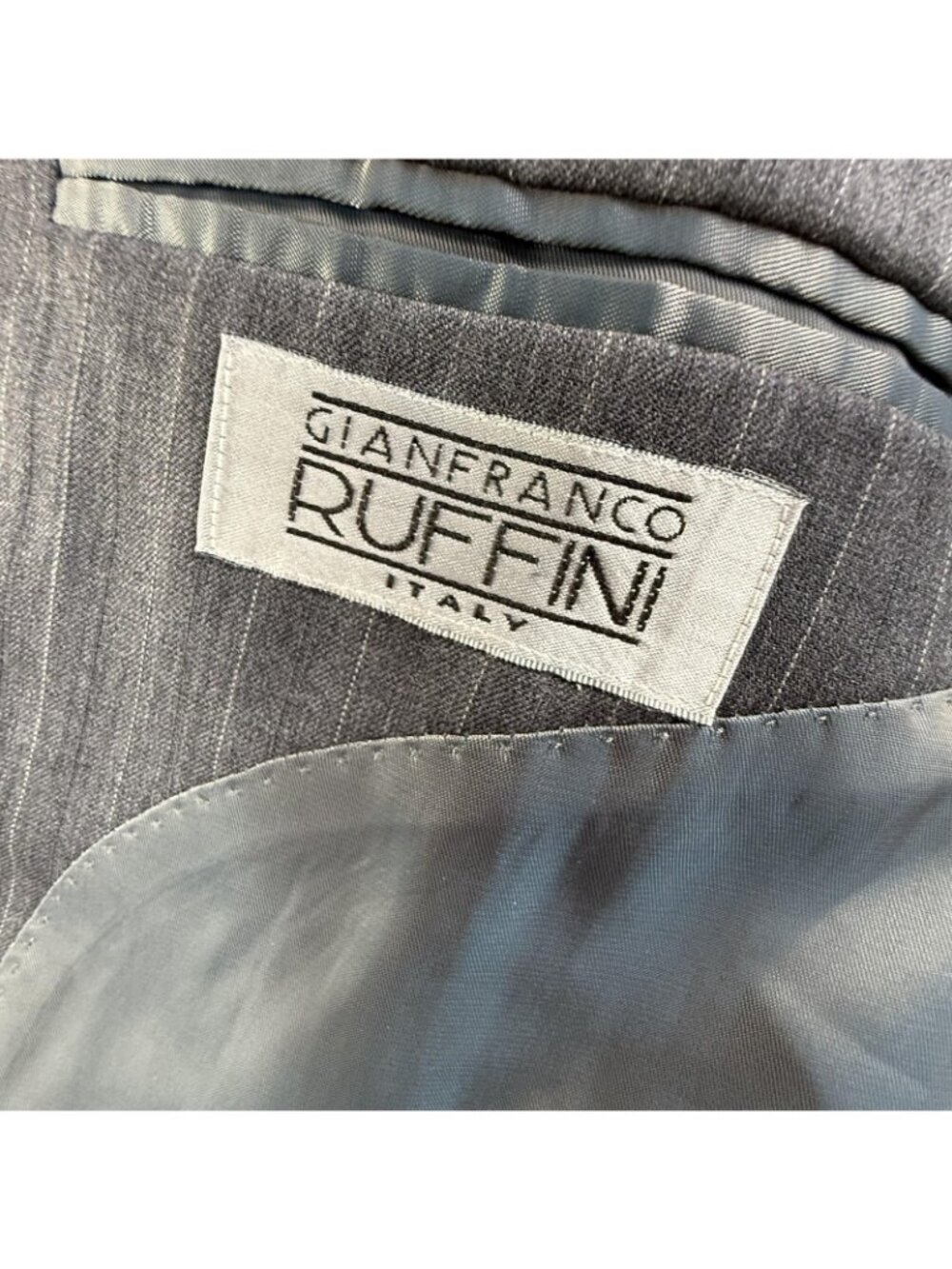 Gianfranco Ruffini Suit Jacket Mens 48XL Gray Pinstripe Wool Super 100s 2 Button - Picture 5 of 16